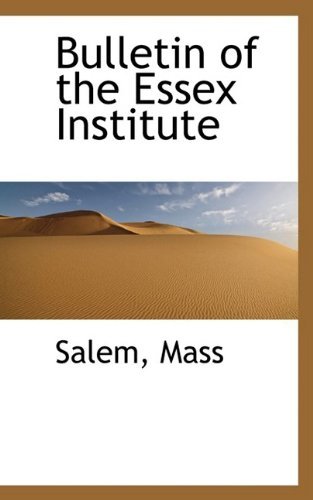 Cover for Salem Mass · Bulletin of the Essex Institute (Paperback Bog) (2009)