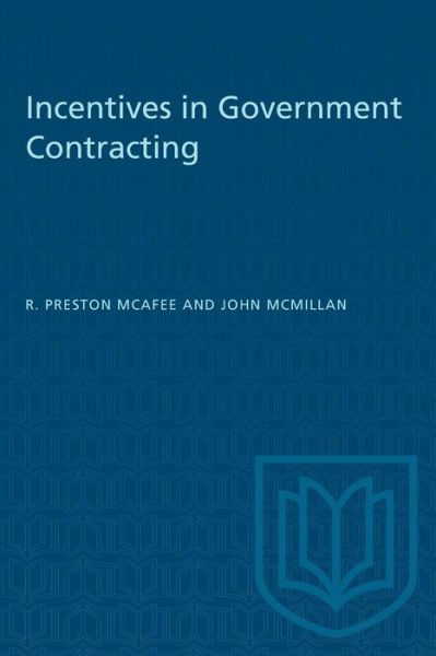 Cover for R Preston McAfee · Incentives in Government Contracting (Paperback Book) (1988)