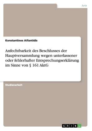 Cover for Konstantinos Aifantidis · Anfechtbarkeit des Beschlusses der Haup (Book) [German edition] (2011)