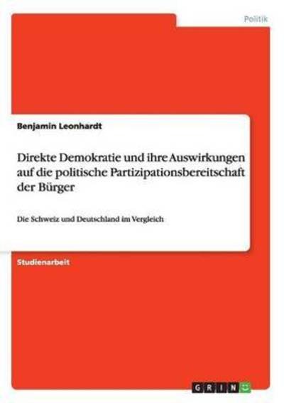 Cover for Leonhardt · Direkte Demokratie und ihre A (Bog) (2016)