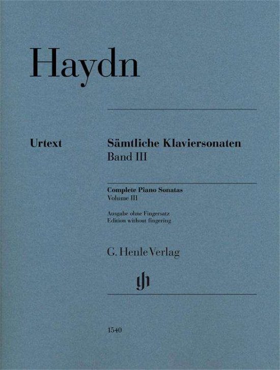 Complete Piano Sonatas Volume III - Joseph Haydn - Bøker - Henle, G. Verlag - 9790201815404 - 14. august 2020