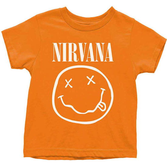 Cover for Nirvana · Nirvana Kids Toddler T-Shirt: White Happy Face (12 Months) (T-shirt) [size 6-12mths] [Orange - Kids edition]