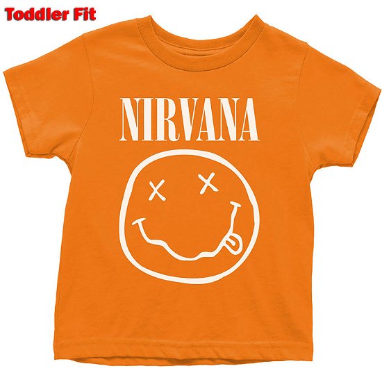 Cover for Nirvana · Nirvana Kids Toddler T-Shirt: White Happy Face (12 Months) (T-shirt) [size 6-12mths] [Orange - Kids edition]