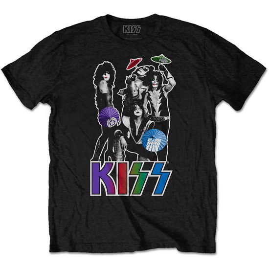 KISS Unisex T-Shirt: Umbrellas (Black) - Kiss - Gadżety -  - 5056368699405 - 23 września 2021