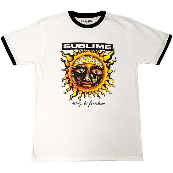 Sublime Unisex Ringer T-Shirt: 40oz. To Freedom - Sublime - Mercancía -  - 5056561074405 - 