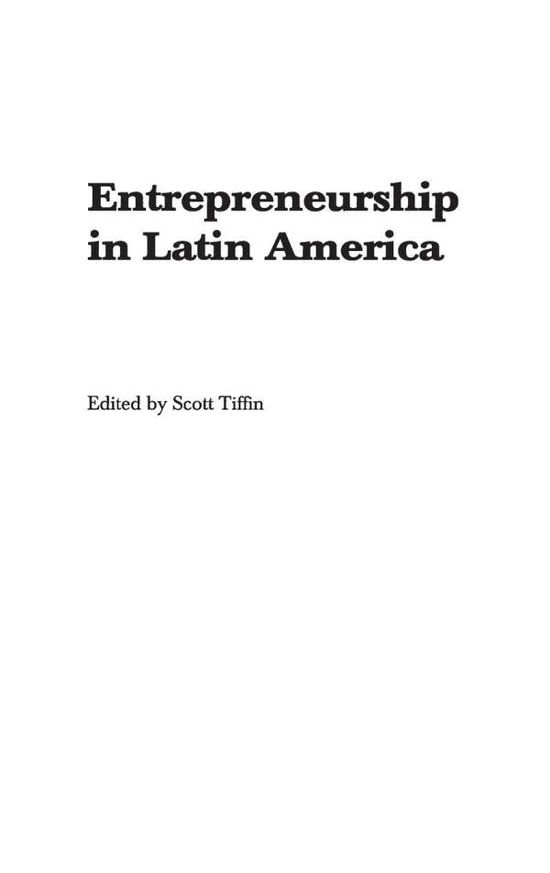 Cover for Scott Tiffin · Entrepreneurship in Latin America: Perspectives on Education and Innovation (Hardcover Book) (2004)