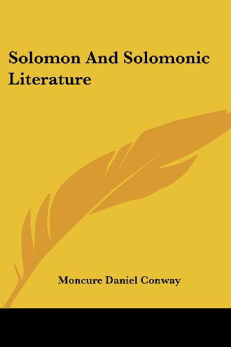 Cover for Moncure Daniel Conway · Solomon and Solomonic Literature (Paperback Book) (2006)