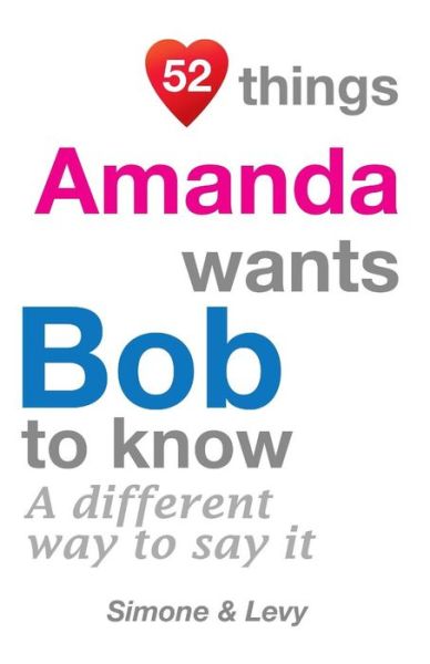 Cover for J L Leyva · 52 Things Amanda Wants Bob to Know: a Different Way to Say It (Paperback Bog) (2014)