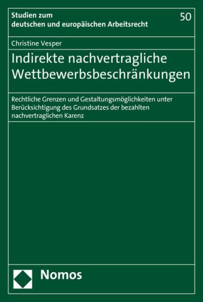 Cover for Vesper · Indirekte nachvertragliche Wettb (Book) (2015)