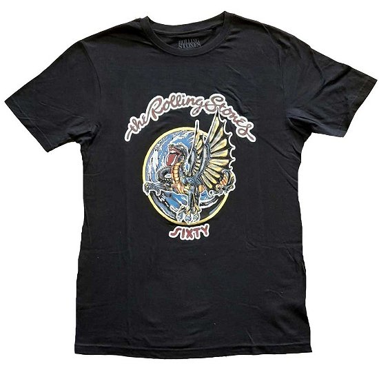 The Rolling Stones Ladies T-Shirt: Sixty Dragon Globe (Foiled) - The Rolling Stones - Merchandise -  - 5056561035406 - 