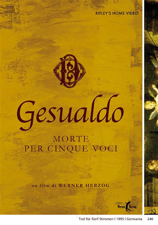 Cover for Milva · Gesualdo: Morte Per Cinque Voci (DVD) (2023)