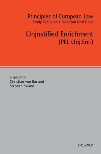 Cover for Principles of European Law: Unjustified Enrichment - European Civil Code Series (Gebundenes Buch) (2010)