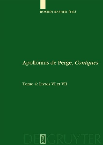 Cover for Roshdi Rashed · Apollonius de Perge:Coniques.4 (Book) [French, 1 edition] (2009)