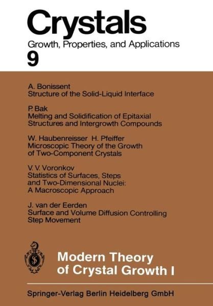 Modern Theory of Crystal Growth I - Crystals - A a Chernov - Books - Springer-Verlag Berlin and Heidelberg Gm - 9783642689406 - August 23, 2014
