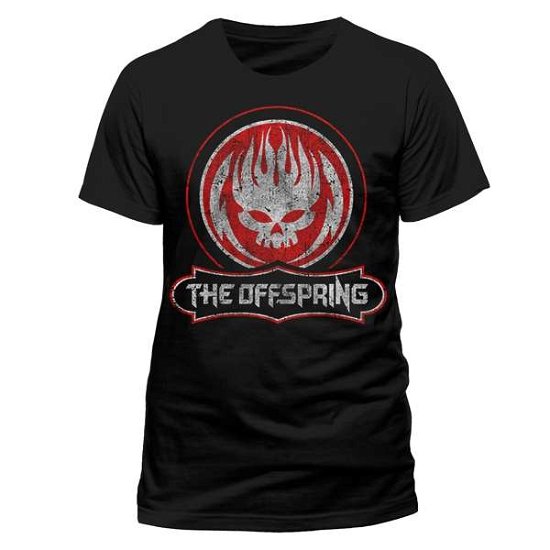 Cover for The Offspring · Distressed Skull (T-shirt, Schwarz, Grösse S) (N/A)