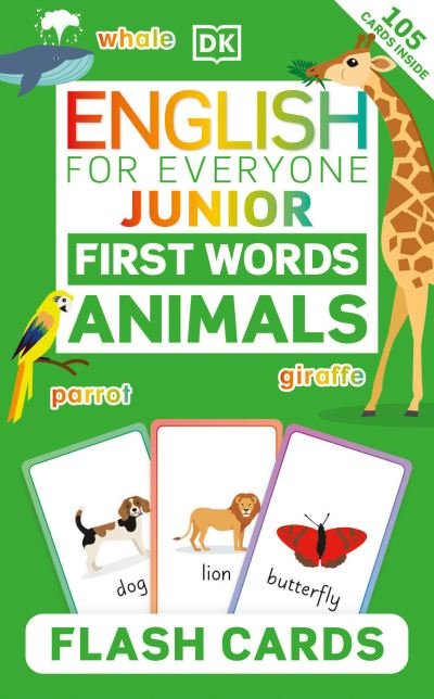 Cover for Dk · English for Everyone Junior First Words Animals Flash Cards (Cards) (2023)