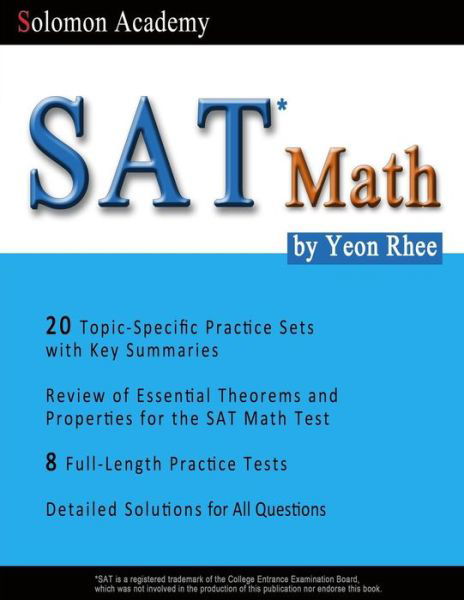 Cover for Yeon Rhee · Sat Math: Solomon Academy's Sat Math Book (Paperback Bog) (2014)