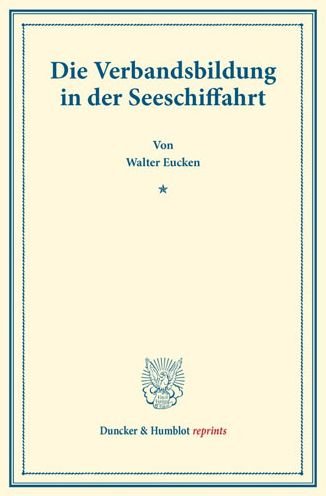 Cover for Eucken · Die Verbandsbildung in der Seesc (Bog) (2017)
