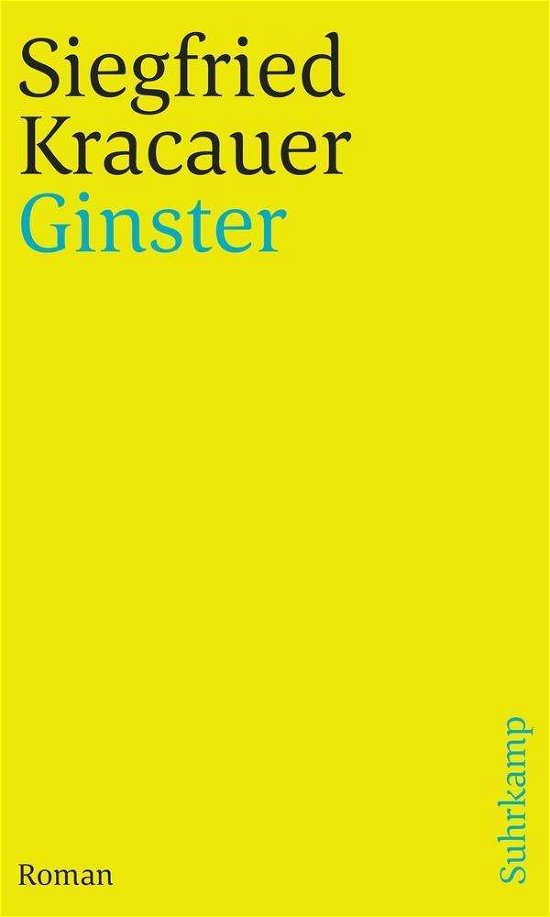 Cover for Kracauer · Ginster (Buch)