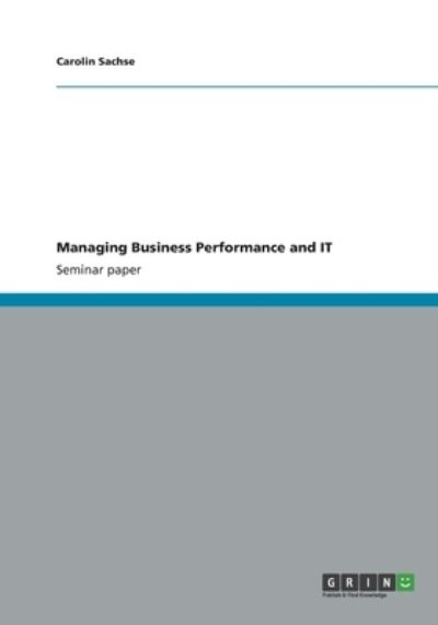 Cover for Sachse · Managing Business Performance an (Book) (2013)