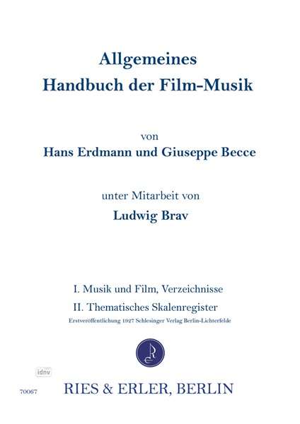 Cover for Erdmann · Allgemeines Handbuch der Filmmu (Book)