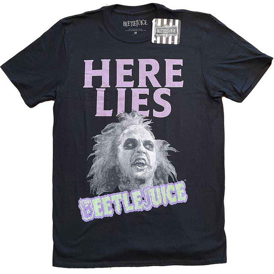 Cover for Beetlejuice · Beetlejuice Unisex T-Shirt: Here Lies (Black) (T-shirt)