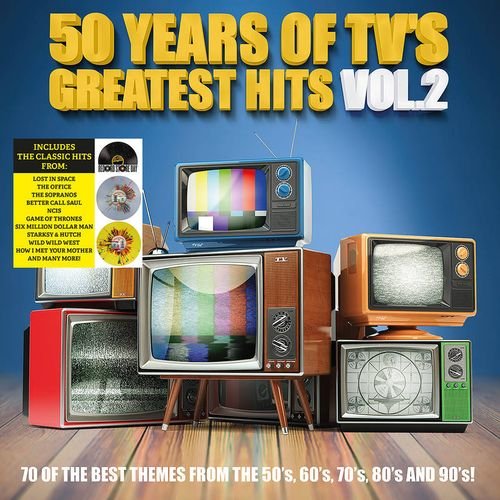 50 Years Of TV'S Greatest Hits Vol.2 (Yellow & Grey Splatter) -  - Musiikki - Culturefactory - 3700477835408 - lauantai 22. huhtikuuta 2023
