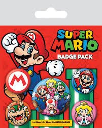 NINTENDO - Pack 5 Badges - Super Mario - Pyramid - Merchandise - Ambrosiana - 5050293804408 - 7. februar 2019