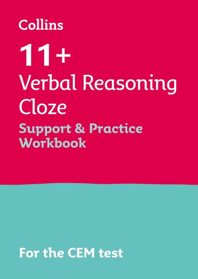 Cover for Collins 11+ · 11+ Verbal Reasoning Cloze Support and Practice Workbook: For the Cem 2024 Tests - Collins 11+ (Paperback Book) (2021)