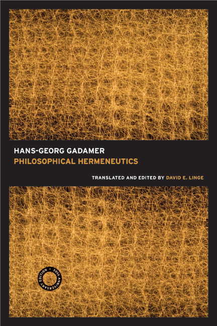 Cover for Hans-Georg Gadamer · Philosophical Hermeneutics, 30th Anniversary Edition (Pocketbok) [2 Revised edition] (2008)