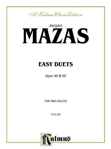 Cover for Jacques · Mazas Easy Duets 2 Vlns Op4060 (Paperback Book) [Kalmus edition] (2001)