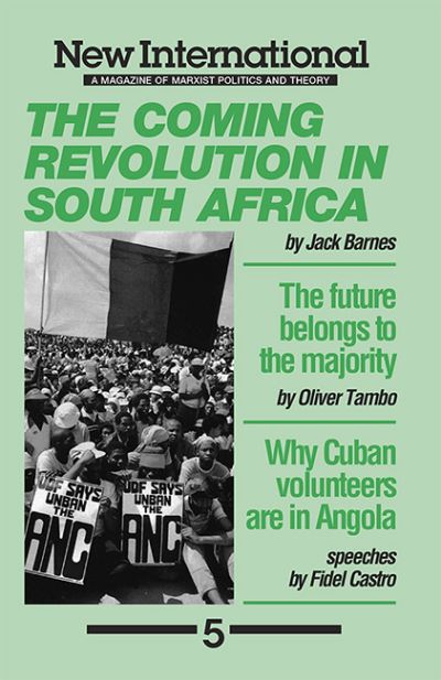 Cover for Jack Barnes · The Coming Revolution in South Africa (New International) (Paperback Book) (1985)