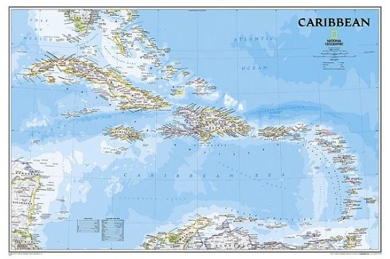 Cover for National Geographic Maps · Caribbean Classic, Tubed: Wall Maps Countries &amp; Regions (Map) [2019th edition] (2022)