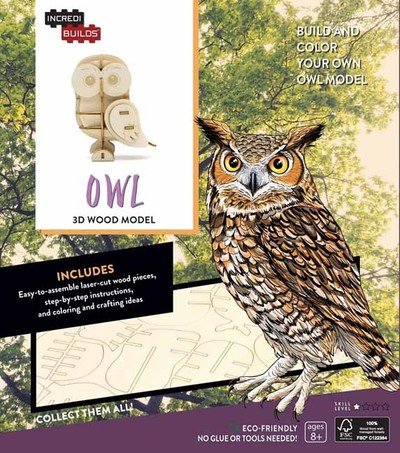 IncrediBuilds: Owl 3D Wood Model - Incredibuilds - Insight Editions - Libros - Insight Editions - 9781682980408 - 1 de marzo de 2019