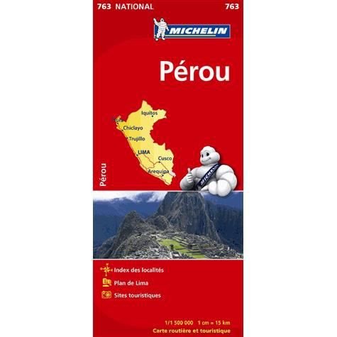 Peru - Michelin National Map 763 - Michelin - Bücher - Michelin Editions des Voyages - 9782067173408 - 18. August 2022