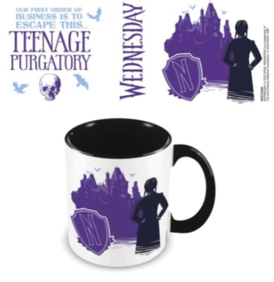 Wednesday (Teenage Purgatory) Black 11oz/315ml Coloured Inner Mug - Pyramid International - Bücher - PYRAMID INTERNATIONAL - 5050574278409 - 26. Oktober 2023