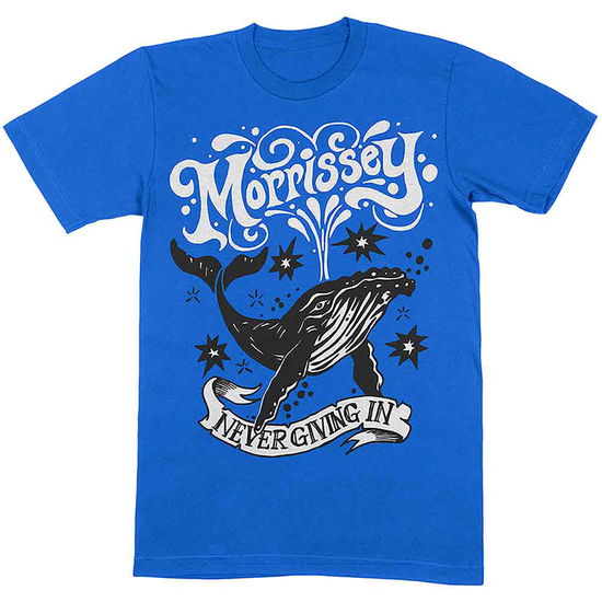 Morrissey Unisex T-Shirt: Never Giving In/Whale - Morrissey - Merchandise -  - 5056368691409 - August 24, 2021