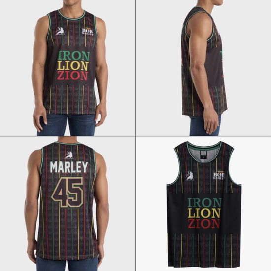 Bob Marley Iron Lion Zion Black Basketball Jersey Medium - Bob Marley - Produtos - AMPLIFIED - 5056770036409 - 8 de abril de 2025