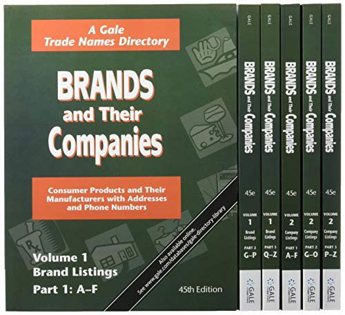 Cover for Gale Research Inc · Brands and Their Companies 2 volume set in 6 parts (Paperback Book) (2021)