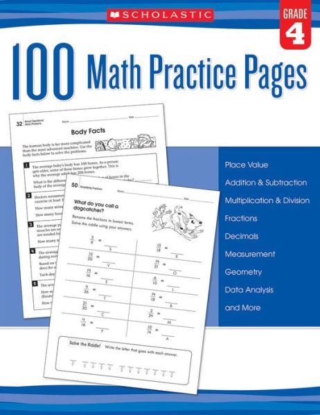 Cover for Inc. Scholastic · 100 Math Practice Pages (Grade 4) (Paperback Book) (2015)