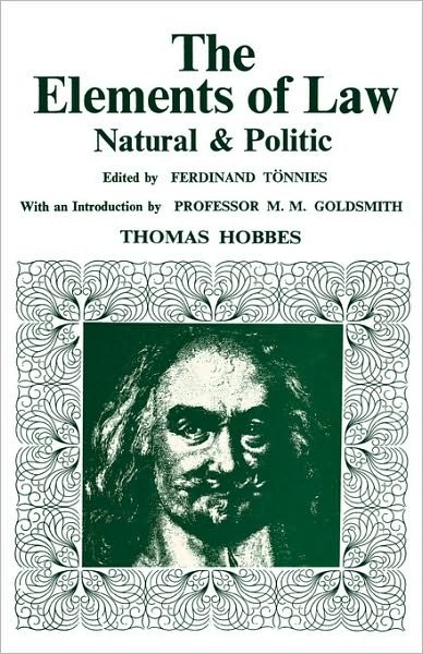 Cover for Thomas Hobbes · Elements of Law, Natural and Political (Hardcover Book) [2 Rev edition] (1969)