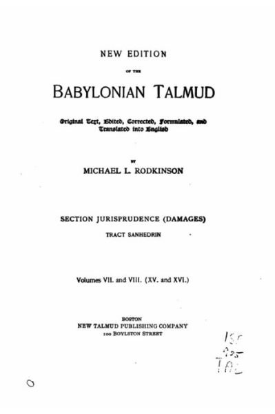 Cover for Michael L Rodkinson · New Edition of the Babylonian Talmud (Paperback Book) (2016)