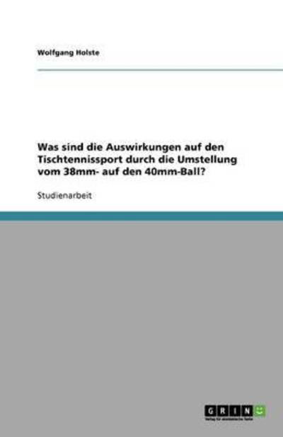 Cover for Holste · Was sind die Auswirkungen auf de (Book) [German edition] (2013)