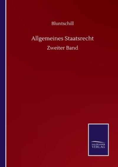 Cover for Bluntschill · Allgemeines Staatsrecht: Zweiter Band (Paperback Book) (2020)