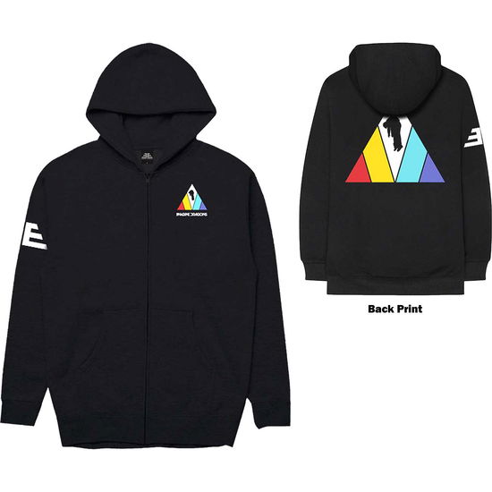 Imagine Dragons Unisex Zipped Hoodie: Triangle (Back Print) - Imagine Dragons - Merchandise - MERCHANDISE - 5056170663410 - December 30, 2019