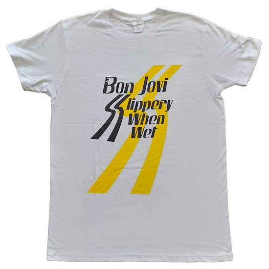 Cover for Bon Jovi · Bon Jovi Unisex T-Shirt: Slippery When Wet (T-shirt) [size S] [White - Ladies edition]