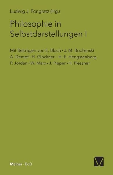 Cover for Ludwig J Pongratz · Philosophie in Selbstdarstellungen I (Taschenbuch) (1975)