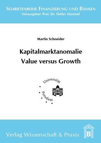 Cover for Schneider · Kapitalmarktanomalie Value ve (Bog) (2017)