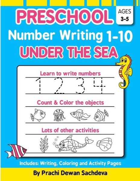 Cover for Sachin Sachdeva · Preschool Number Writing 1 - 10, Under The sea (Paperback Book) (2020)