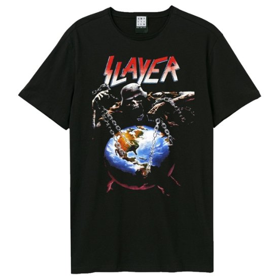 Slayer Wolrd Amplified Vintage Black Small T Shirt - Slayer - Produtos - AMPLIFIED - 5054488868411 - 